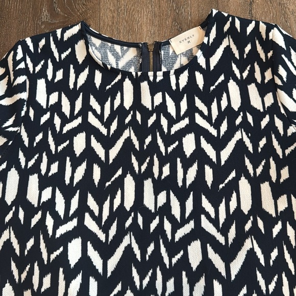 Everly top, women’s size small.  Navy blue and off white design. - Picture 2 of 6